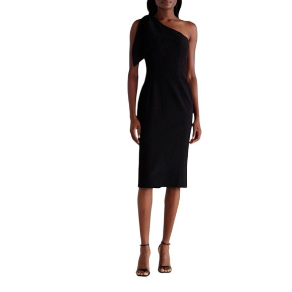 Dress the Population Tiffany One-Shoulder Midi Dress black sz S NEW - Picture 8 of 16